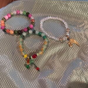 Colorful Asian Beaded Bracelets Set x3